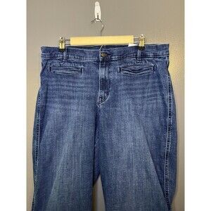 Levis Jeans Womens 16 Blue Medium Wash Wide Leg Relaxed Stretch Denim Pants
